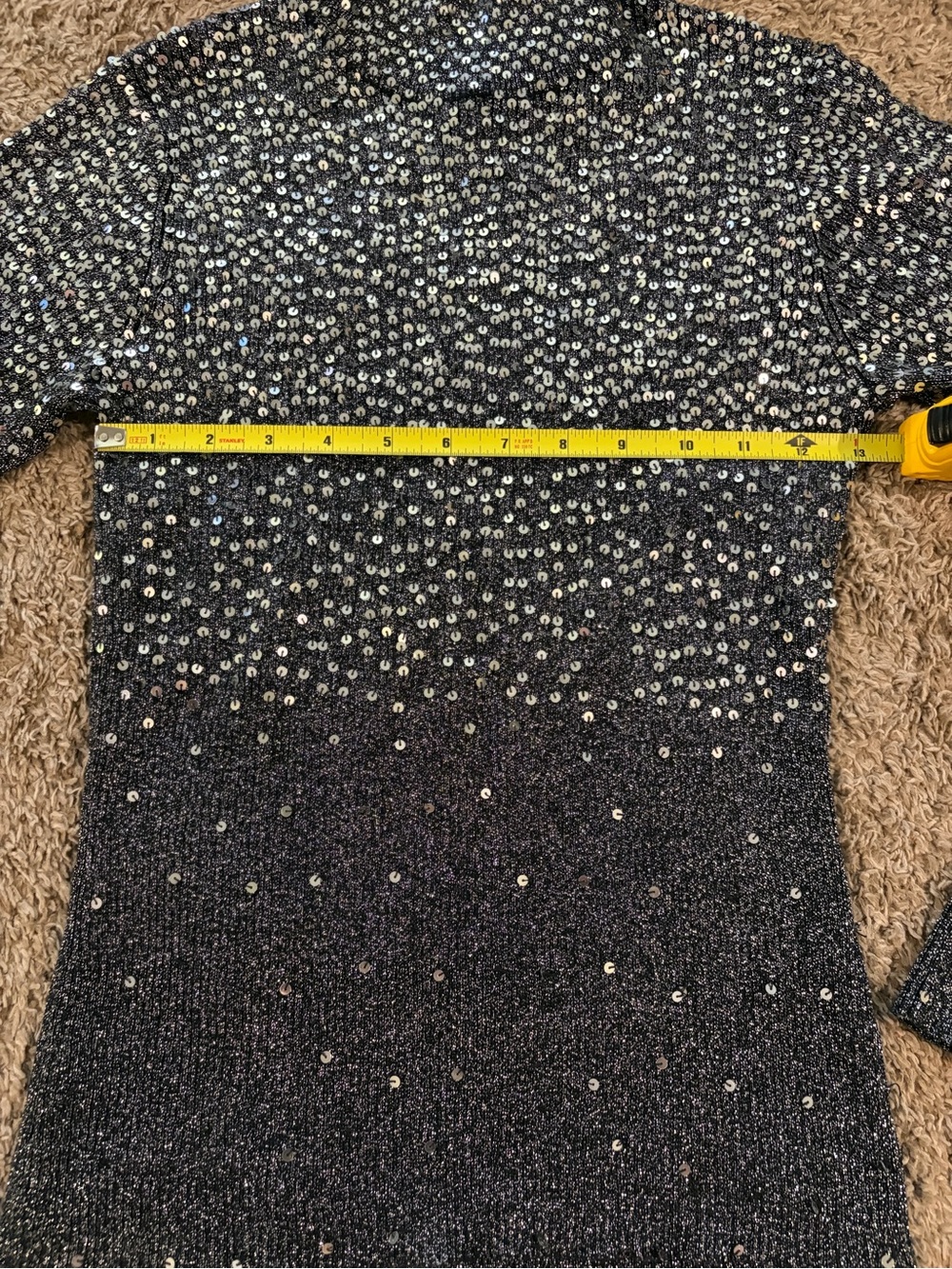 Women’s Dressbarn Midnight Glam Sequined Mock Neck Top Size Small - Picture 5 of 9